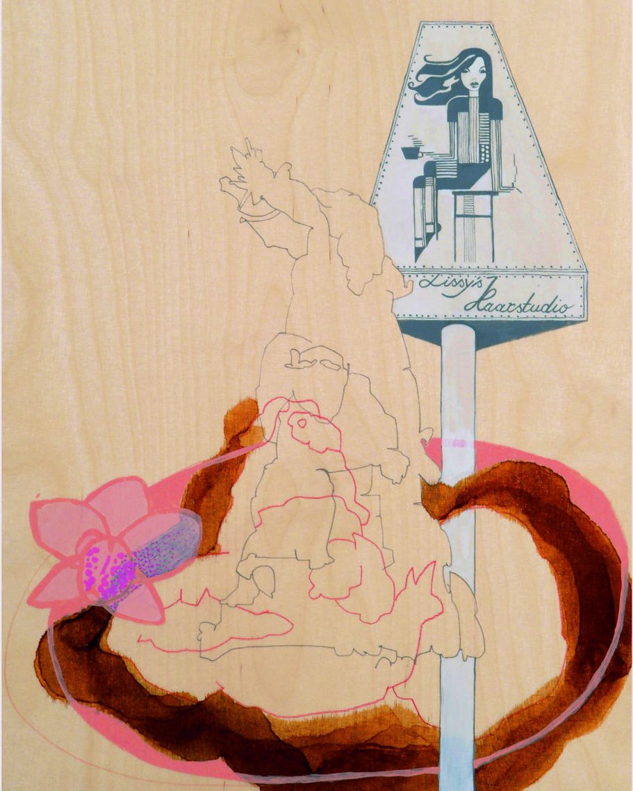 Mannheimer Tagebuch, Zeichnung auf Holzplatte 40 x50cm