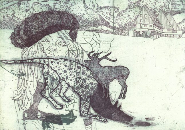 Radierung mit 2 Platten 2003,
Strichätzung und Aquatinta