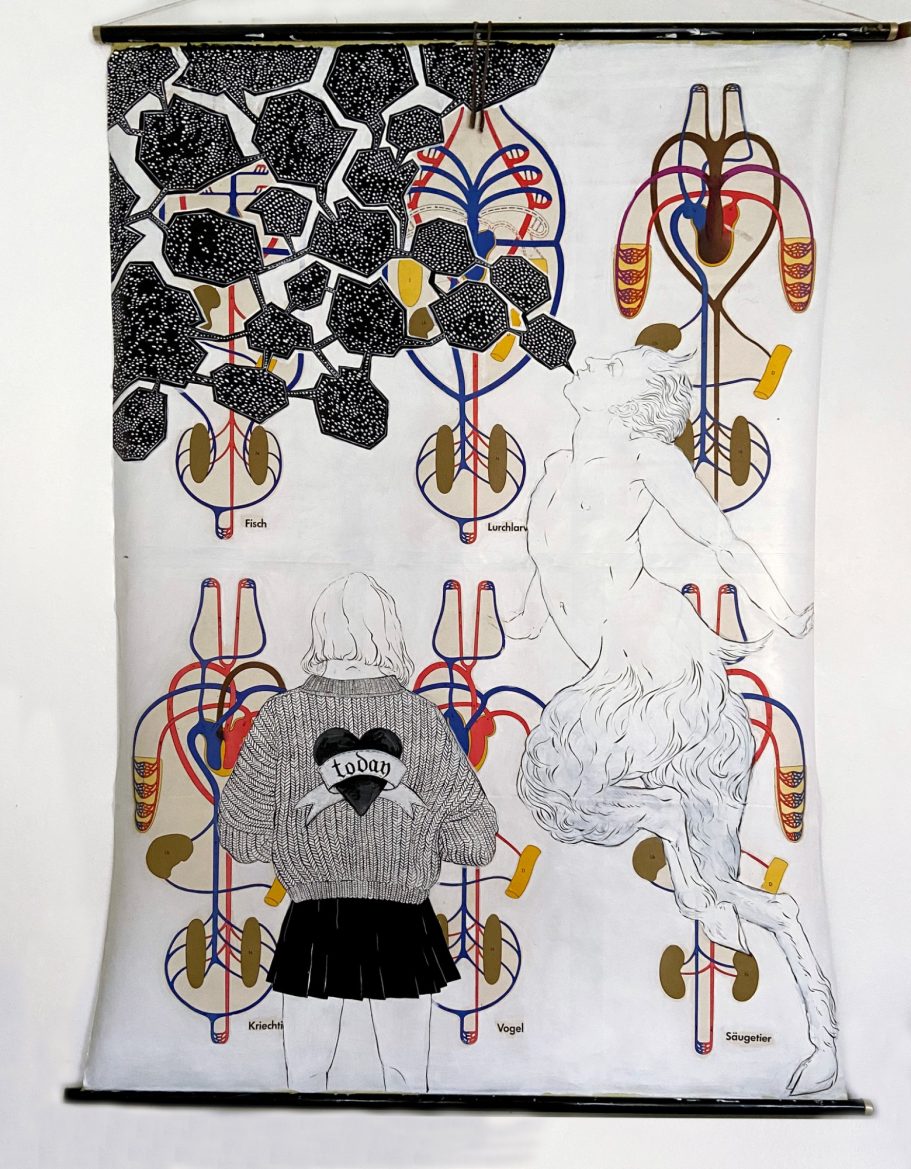 alte Schultafel übermalt mit Acryl, 2020
"Today 190 x 90cm