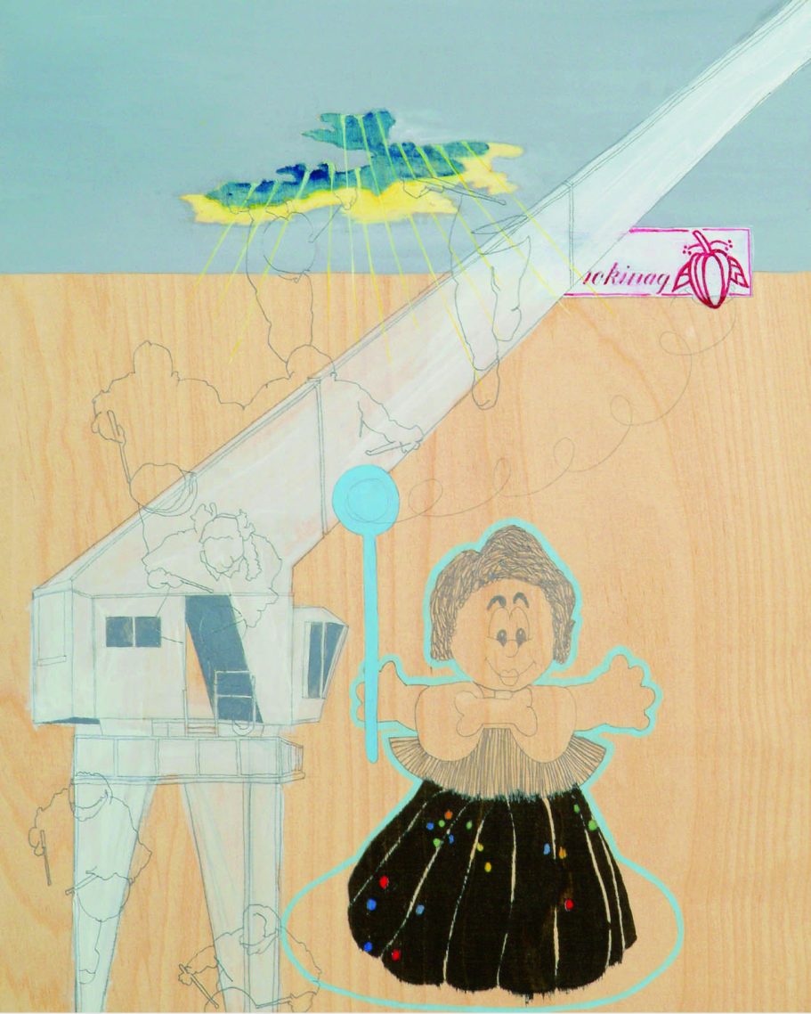 Mannheimer Tagebuch, Zeichnung auf Holzplatte 40 x50cm