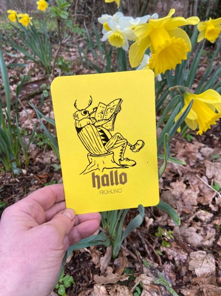 Letterpress Karte Frühling