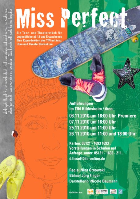 Postkarte tanz.Utan & theaterWEITER Miss Perfect