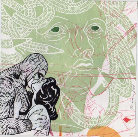 Holzschnitt  und Zeichnung, 2015