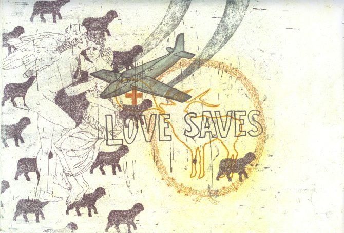 Radierung mit 3 Platten 2003,
Strichätzung und Aquatinta