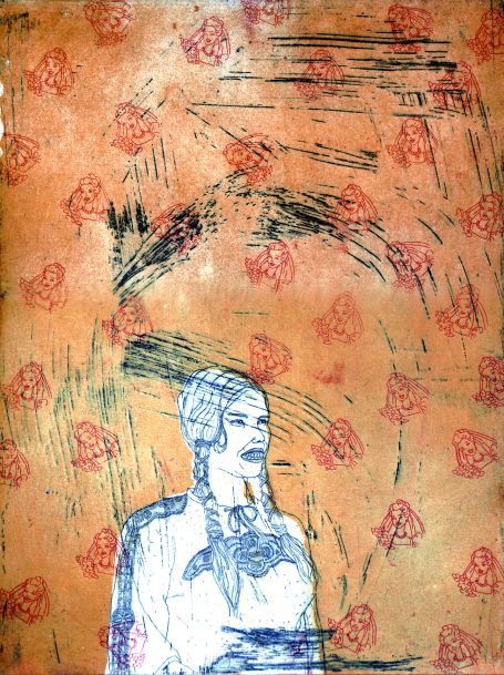 Radierung mit 2 Platten 2002,
Strichätzung und Aquatinta
"Squaw"