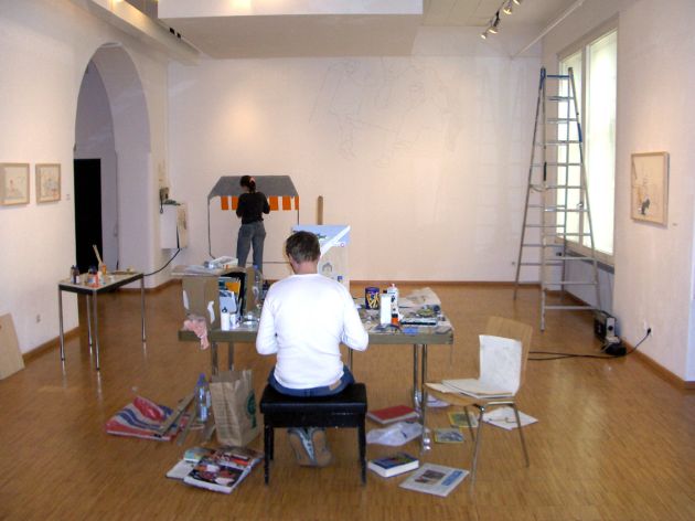 Wandzeichnung Alte Feuerwache in Mannheim, 2005