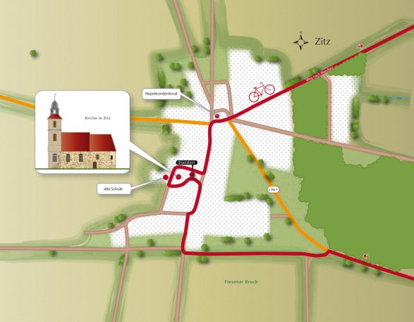 Lageplan Wanderweg Bunter Dörferweg