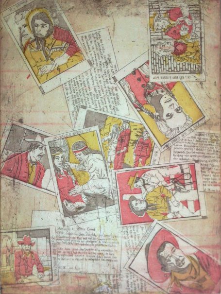 Radierung mit 3Platten 2002,
Strichätzung und Aquatinta