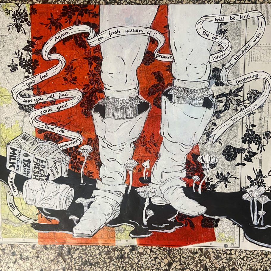 Zeichnung auf Landkarte