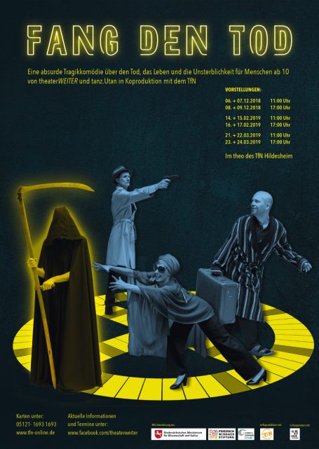 Faltblatt tanz.Utan & theaterWEITER
Fang den Tod