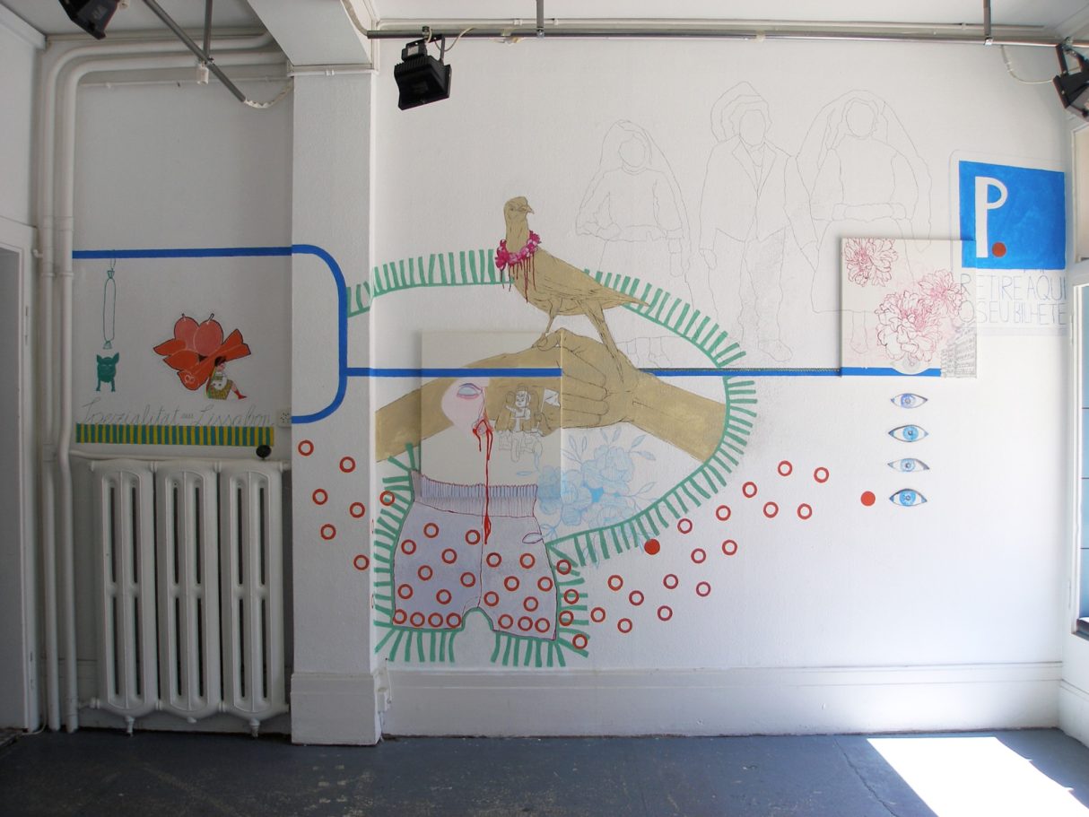 Wandzeichnung treuka.transformation Zürich 2007
der Galerie station21in Zürich
Felix Carl,Annette Stieger und Tamara Trölsch