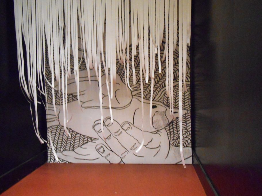 Papierarbeit in einem Paternoster im Haus des Rundfunks 2016