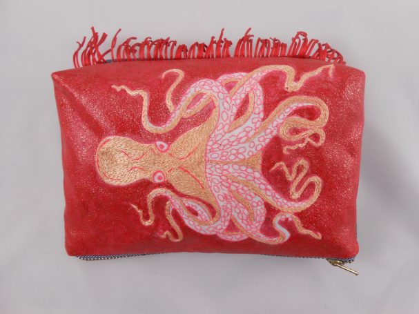 Federtasche mit Oktopus