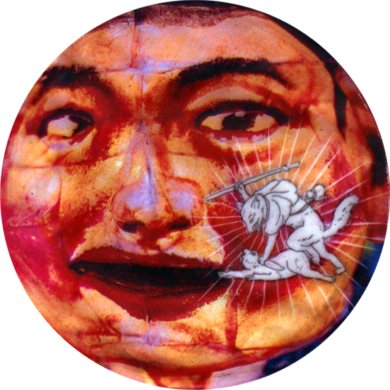 Zeichnungen auf Transparentpapier, Leuchtobjekte im Keller, Das Haus, Gruppenausstellung in einem leerstehenden Haus in Meißen , 2005