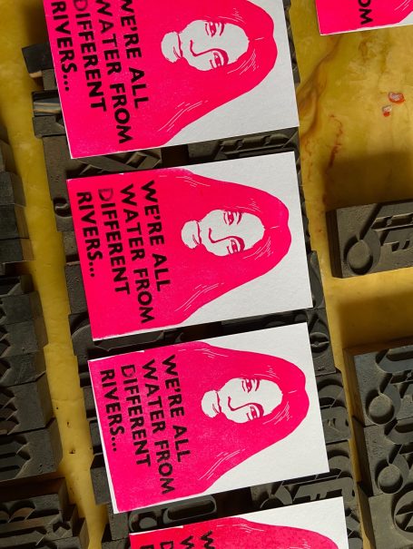 Karten Buchdruck und Linolschnitt
mit einem Song von Yoko Ono