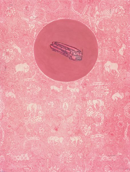 Radierung aus 3 Platten "Bus", 2003