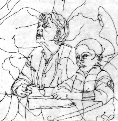 gesticktes Bild, Angela Merkel