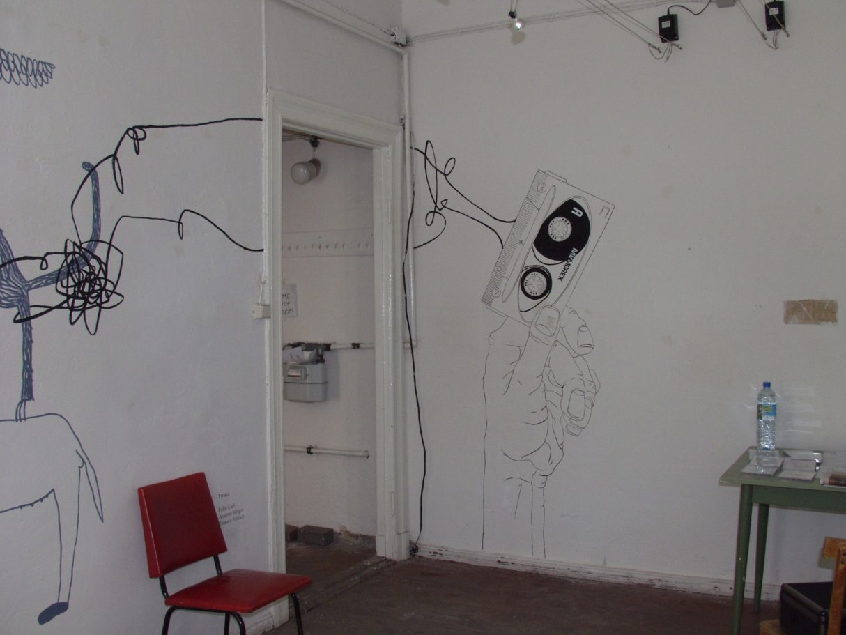 Wandzeichnung in der Galerie Kurt im Hirsch in Berlin2003