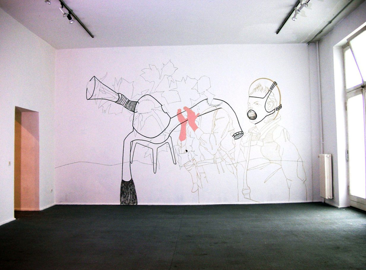 Wandzeichnung im Bethanien Berlin 2002