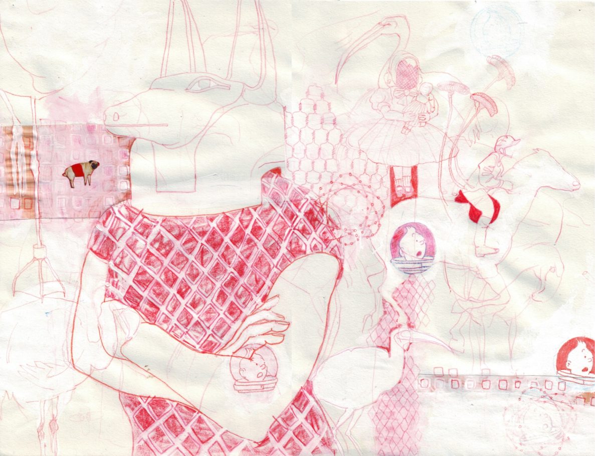 Zeichnung mit Buntstiften,2001